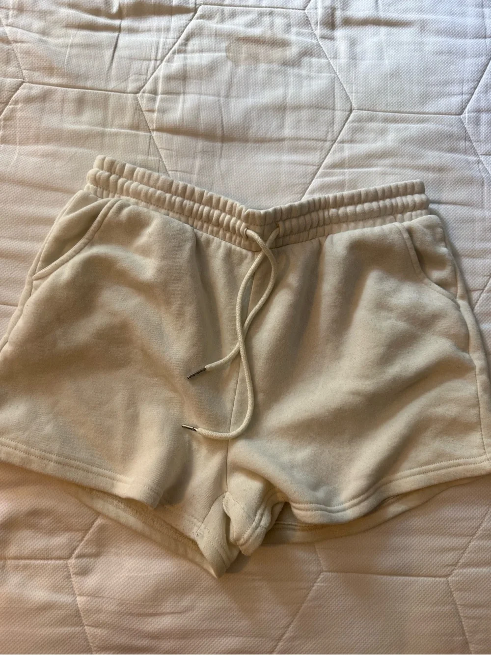 Women's Cream Lounge Drawstring Shorts